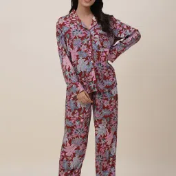 Fabindia Red Printed Shirt Pyjama Set-picture-17