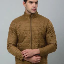 Cantabil Brown & Green Regular Fit Quilted Reversible Jacket-picture-41