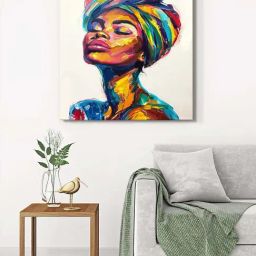 999Store Multicolor Canvas Vivid Portrait Wrapped Painting-59