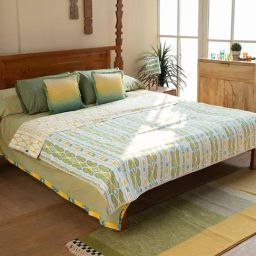Window To The Field Pure Cotton And Wool Multi-Colored Woven Rug - 5Ft X 8Ft-image-33