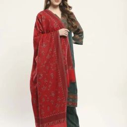 Monte Carlo Red Printed Regular Fit Shawl image 3