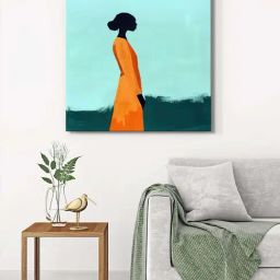 999Store Blue Canvas Minimalist Silhouette Wrapped Painting-image-74