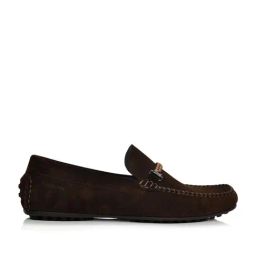 Language Shoes Men's Alfred Driver Brown Loafers-image-12