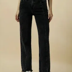 Allen Solly Black Cotton Regular Fit Jeans-picture-0