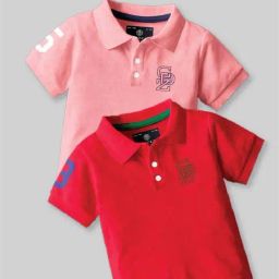 Codez Boys Pink & Red Solid Polo T-shirt-image-90