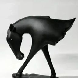 Smokey Cocktail Black Resin Abstract Horse Bust-image-52