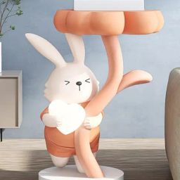 Smokey Cocktail Orange Resin Abstract Cute Rabbit Floor Sculpture-image-17