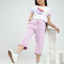 Monte Carlo Girls Lavender Regular Fit Capri-image-5