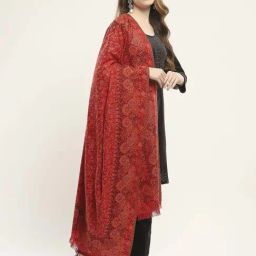 Monte Carlo Red Printed Regular Fit Shawl image 3