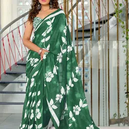 Anouk Floral Pure Cotton Block Print Saree-picture-23