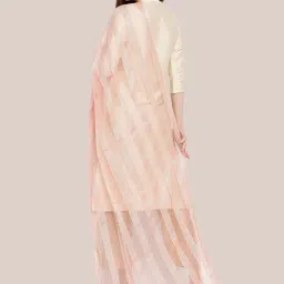 Dupatta Bazaar Peach Striped Dupatta image 2