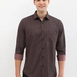 Allen Solly Brown Cotton Slim Fit Printed Shirt-picture-41