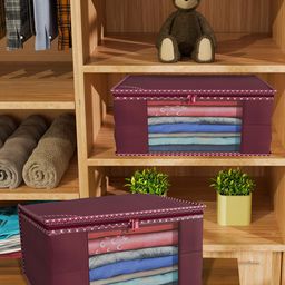 Kuber Industries Maroon 24 Pieces Printed Drawer Organisers image 1