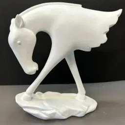 Smokey Cocktail White Resin Abstract Horse Bust-image-23