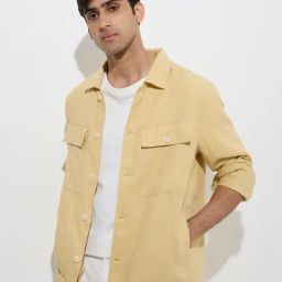 Ascot by Westside Mustard Solid Relaxed-Fit Linen Jacket-picture-40