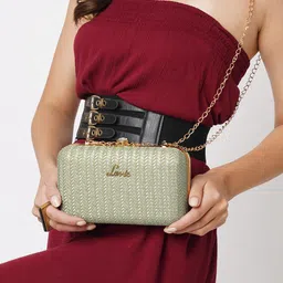 Lavie Sparkle Framed Women Mint Clutch-11