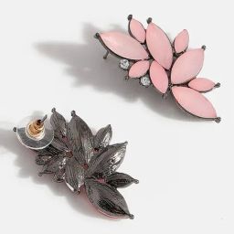 Sohi Pink Stone Flower Drop Earrings image 4