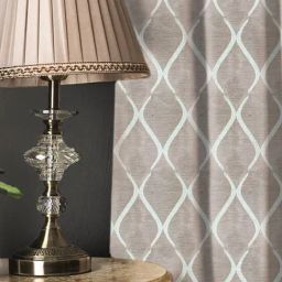 Urban Space Grey Jaquard Texture Door Blackout Curtains with Eyelets - Set of 2 (8 ft)-0