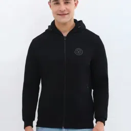 Allen Solly Black Cotton Regular Fit Hooded Sweatshirt-picture-41