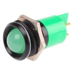 RS PRO Green Panel Mount Indicator , Mounting Hole Size 22 mm, Termination Type Solder Tab, Model No 212345-21