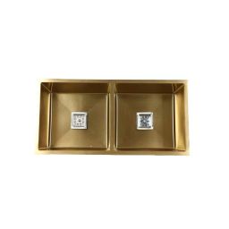 Rigwell Lifetime 45x20x10 Inch Satin SS Double Bowl Kitchen Sink RL4520GOLD-picture-15