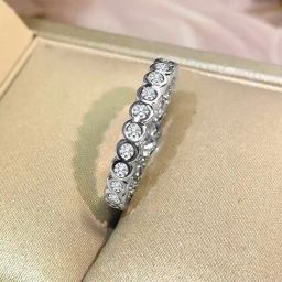 Peora Silver Plated Cubic Zirconia Studded Eternity Finger Ring-image-27