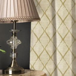 Urban Space Beige Jaquard Texture Door Blackout Curtains with Eyelets - Set of 2 (8 ft)-5