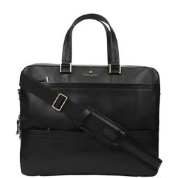 PERQUISITE PERRY Black Leather Medium Messenger Bag-image-10