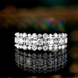 Peora Silver Plated Cubic Zirconia Eternity Engagement Anniversary Finger Ring-image-54