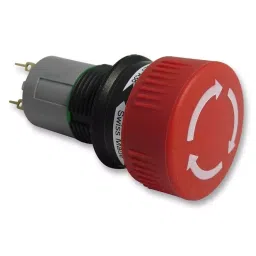EAO SWITCH, E-STOP, 1CO, TURN RESET, PCB, 51-253.026-42