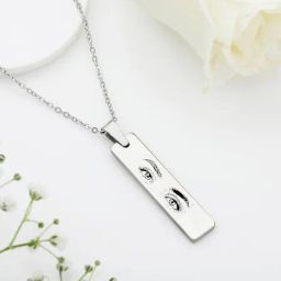 Loving Gaze Personalized Silver Pendant For Her-picture-19