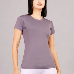 NEVER LOSE Women Compression Solid T-shirt-image-57