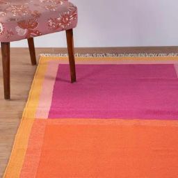 Rose Door Pure Cotton And Wool Multi-Colored Woven Rug - 4Ft X 6Ft-13