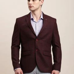 Turtle Brown Relaxed Fit Texture Blazer-image-64
