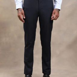 Turtle Black Ultra Slim Fit Self Design Trousers-image-36