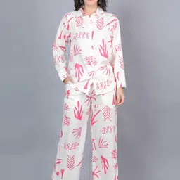 ROSEMELON Women Printed Shirt & Trousers Co-ords Sets-36
