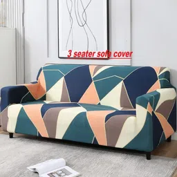 DECOR VATIKA Green Printed 3 Seater Sofa Cover With Arms-picture-22