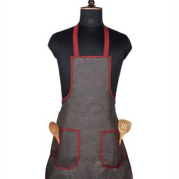 Aura Black & Brown Waterproof Apron With Front Pocket-23