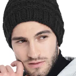 Magic Needles Men Self Design Acrylic Beanie-34