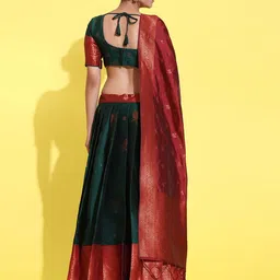 Payu Semi-Stitched Lehenga & Unstitched Blouse With Dupatta image 3