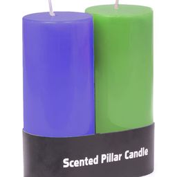 PEEPALCOMM Green & Purple 2 Pieces Pillar Candle-27