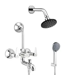 Enicet Brass Chrome Finish 3 In 1 Overhead Shower with Wall Mixer, BH121OSHS-40