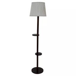 Tucasa SHS-49 Mango Wood Poly Satin B-22 Floor Lamp 60 Inch (Brown and Beige)-image-19