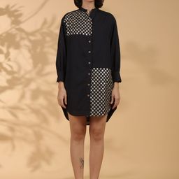 Zolo Label Women Embellished Sequined Cotton Shirt Dress-image-55