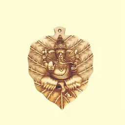 PLUS POINT Yellow & Brown Textured Patta Ganpati Ji Spiritual Wall Decor-12