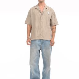 Estilocus Men Standard Oversized Fit Textured Cuban Collar Cotton Casual Shirt-image-38