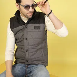 Rigo Men Mock Collar Colourblocked Casual Water Resistant Gilet Jacket-picture-36