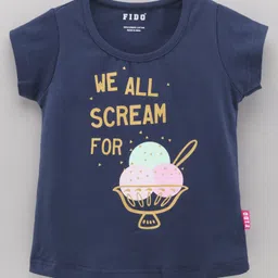 Fido Short Sleeves Top Ice Cream Print - Navy-picture-31