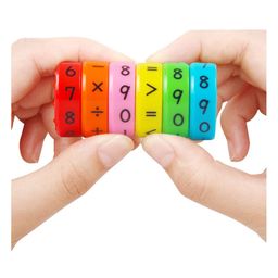 ADKD Magnetic Arithmetic Math Learning Toy with Cylinder Numbers and Symbol Toys Multicolor - 6 Blocks-1