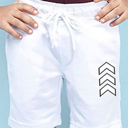 NUSYL Arrow Printed Shorts - White-image-0